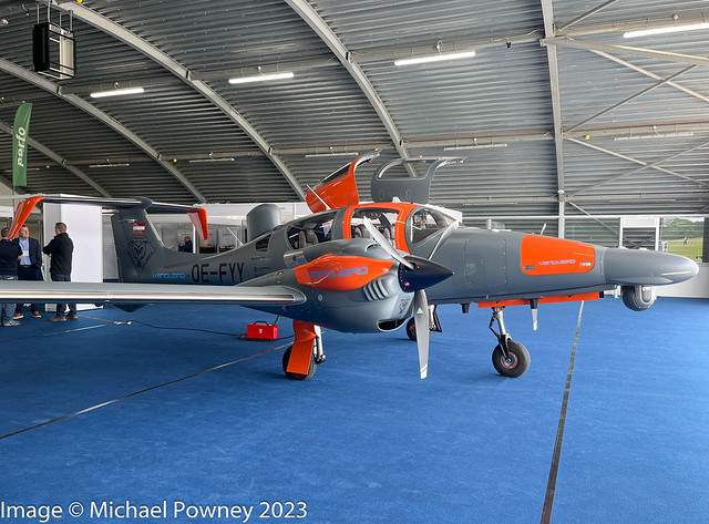 OE-FYY - 2023 build Diamond DA62, displayed at Sywell during Aero Expo UK 2023