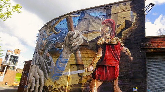 Carlisle Mural - The Deity Belatucadros Fighting the Romans