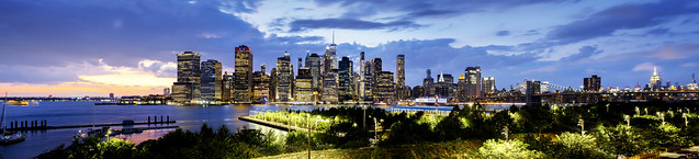 Lower Manhattan skyline panorama