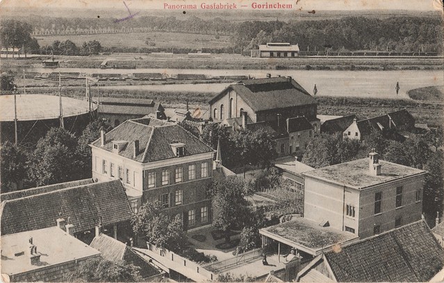 Ansichtkaart - Panorama Gasfabriek, Gorinchem (Uitg. J. van Aken - voor 1929)
