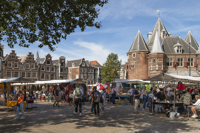 Market at the weigh house on the Nieuwmarkt in Amsterdam.