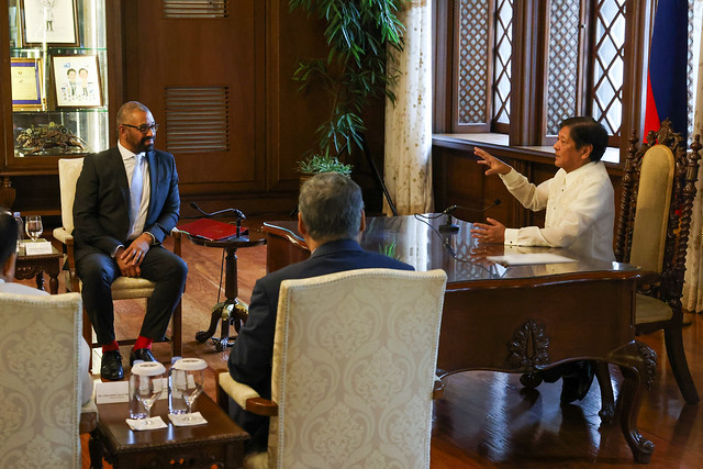 The Foreign Secretary, James Cleverly meets the President Marcus of the Philippines