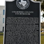 Chambers County Courthouse (Anahuac, Texas) Historical marker for the 1937 Chambers County Courthouse in Anahuac, Texas.  The plaque reads:

Named after Texas pioneer Major General Thomas Jefferson Chambers, Chambers County was established in 1858. Until the early 20th century, Wallisville was the county seat and the location for the first three Chambers County courthouses. They were built in 1858, 1880 and 1887. Anahuac&#039;s rice canal system and the presence of wild hogs at Wallisville&#039;s courthouse prompted an election in 1907 that made Anahuac the county seat in 1908. After the election, the county constructed a new courthouse completed in 1912 at this location, the courthouse included a jail, indoor plumbing, telephones, electric lights and an outdoor bathroom for African Americans. The courthouse was built in the Renaissance Revival style, featuring large columns and a stone exterior. The building, however, burned down on April 28, 1935. In 1935, County Treasurer Grover C. Willcox desired a modern courthouse &amp;quot;in line with the growth of the town.&amp;quot; As a part of Federal New Deal programs, the Public Works Administration contributed funds for a new courthouse. Designed by Corneil G. Curtis and built by notable contractor Robert E. McKee, construction finished in May 1937 on the three-story, ashlar limestone building. A combination of Art Deco and Moderne architectural styles (1920s-1940s), the courthouse&#039;s exterior showcases vertical lines, a symmetrical façade, geometrical shapes and simple ornamentation. Since its construction, little has changed about the county courthouse. Throughout its history, the Chambers County courthouse has not only acted as a focal point of the community but has also reflected the county&#039;s economic, political and social history. Recorded Texas Historic Landmark - 2018
