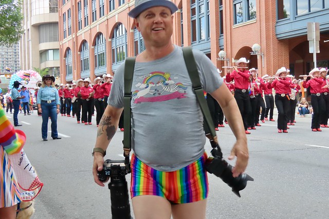 Seen at the Calgary Pride Parade 2023 - We photographers have such fashion sense, don't we...