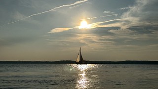 Sailboat on the Potomac in the Setting Sun