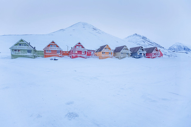 The colorful houses of Longyearbyen, Svalbard