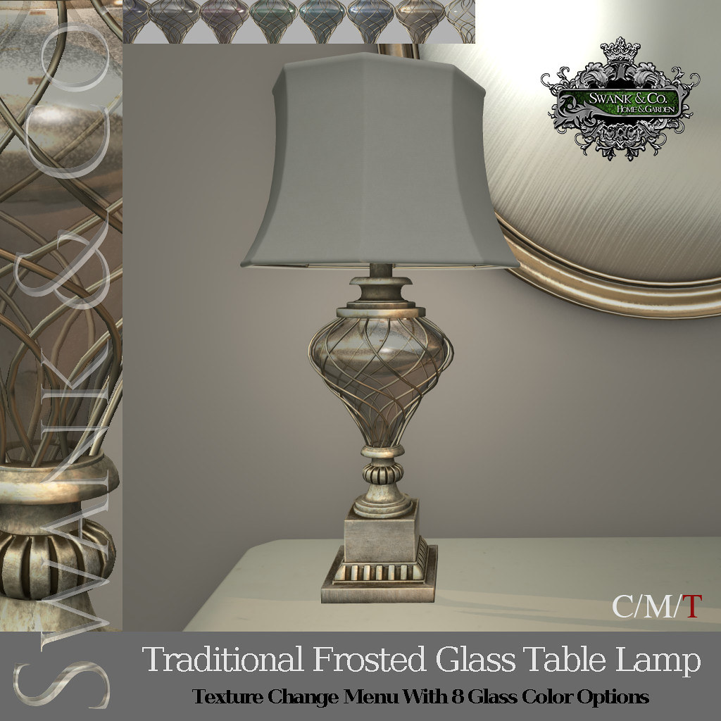 Swank & Co. Traditional Frosted Glass Table Lamp