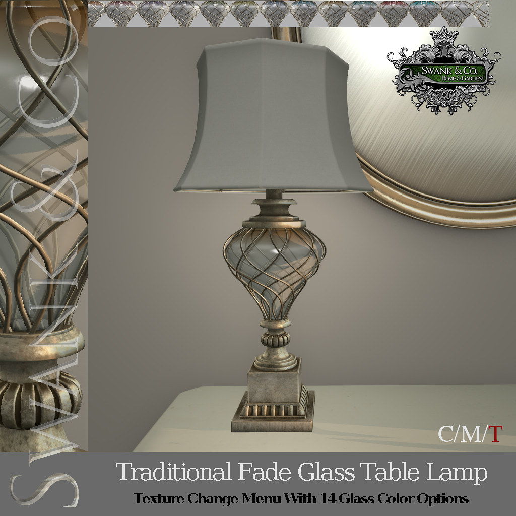 Swank & Co. Traditional Fade Glass Table Lamp