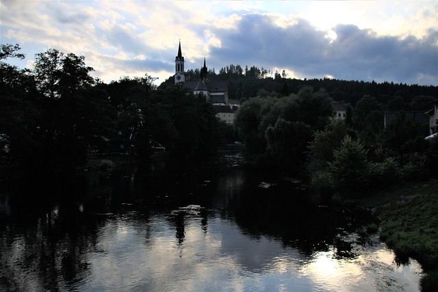 Vltava River & Cistercian Abbey Of Our Lady In Vyšší Brod - Vyšší Brod Monastery, Vyšší Brod, Czech Republic.