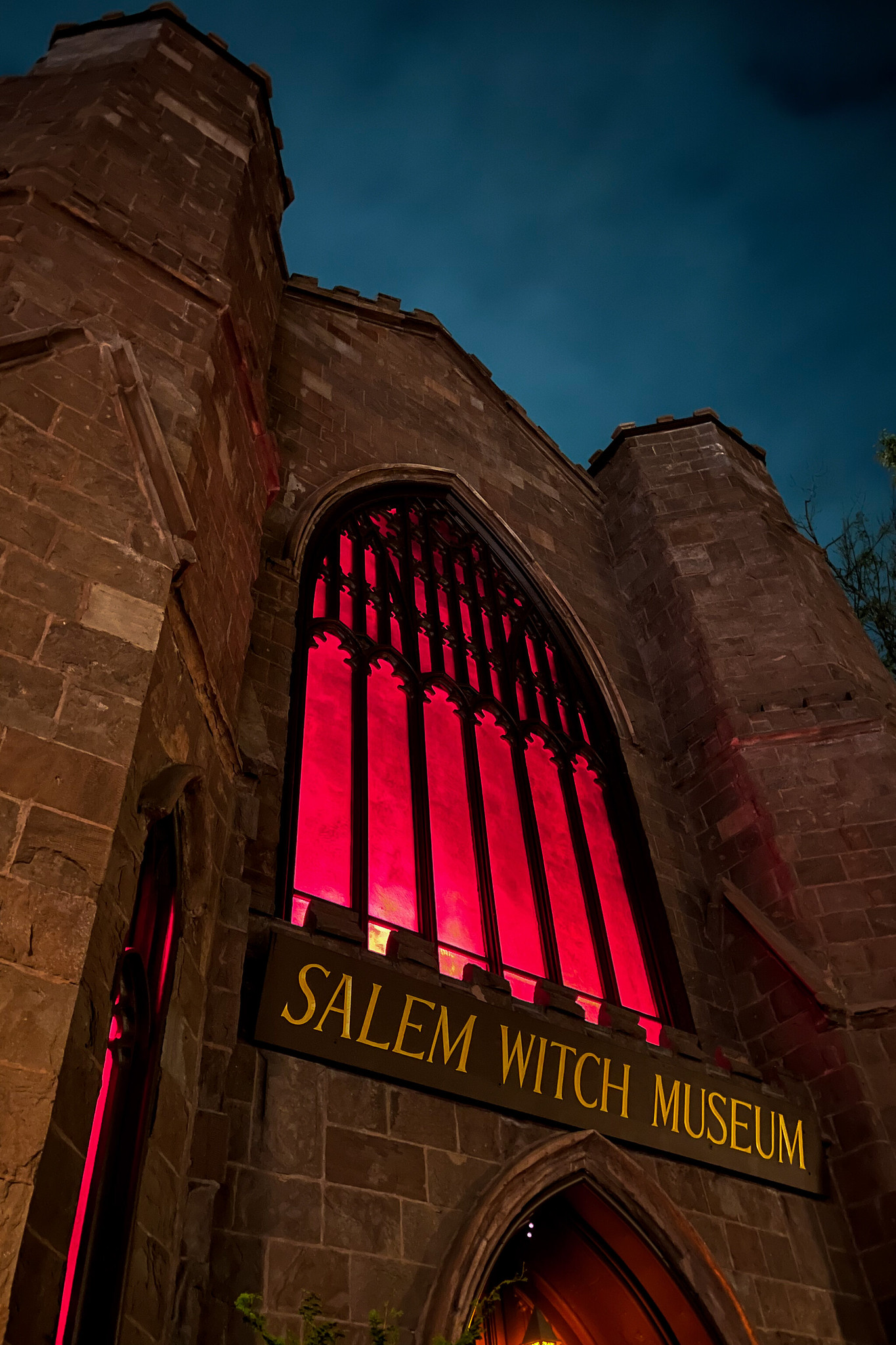 Salem Witch Museum at night