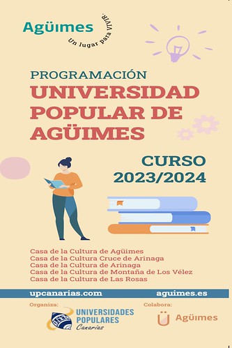 Portada del folleto informativo de la Universidad Popular de Agüimes