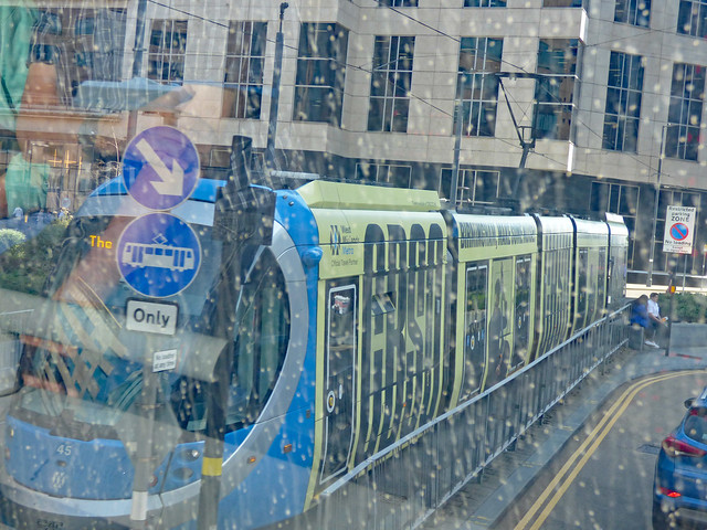 West Midlands Metro tram 45, CBSO at Colmore Circus