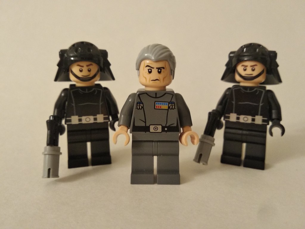Custom Lego minifigures - Grand Moff Wilhuff Tarkin and a pair of Imperial Guards