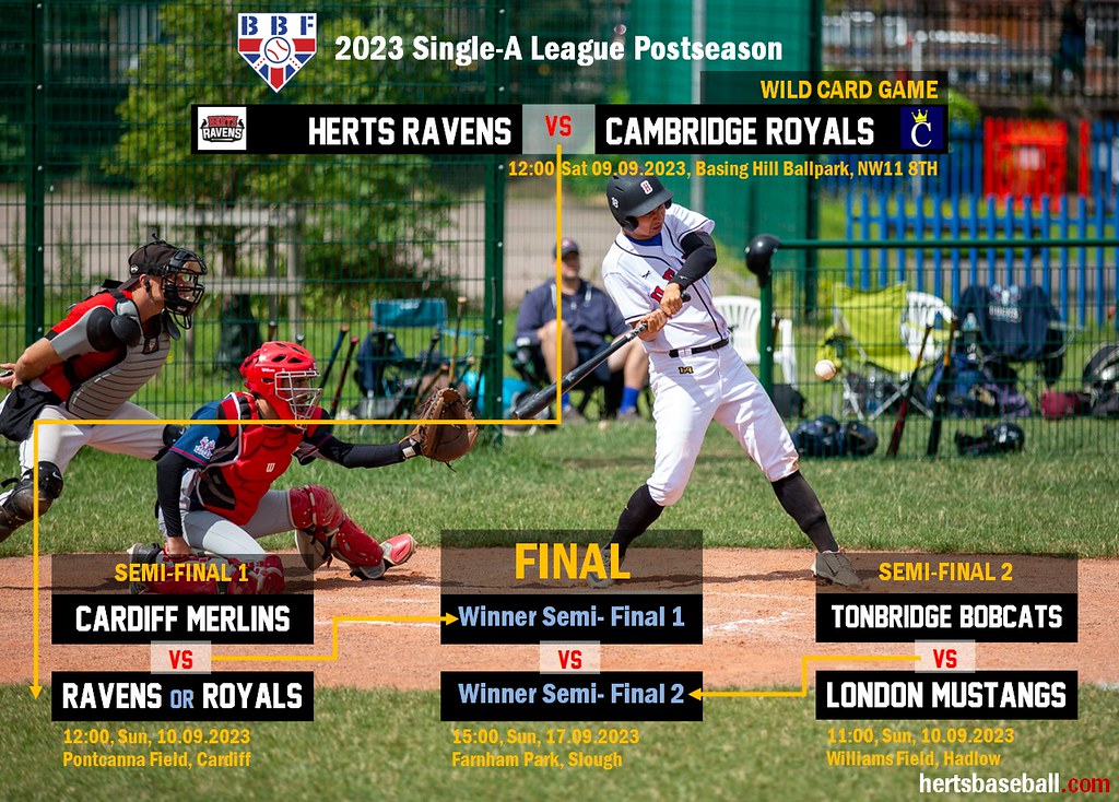 Herts Ravens face Cambridge Royals in Wild Card game. Winner will be off to Cardiff for Semi-Final.