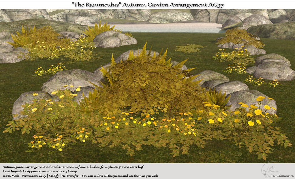 .:Tm:.Creation "The Ranunculus" Autumn Garden Arrangement AG37