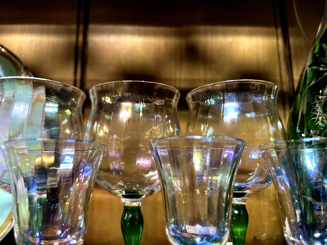 drinking glasses on display