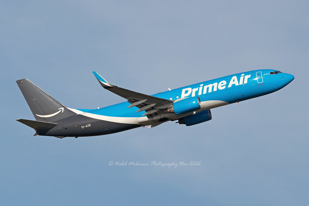 Amazon Prime Air EI-AZB Boeing 737-8AS SF Winglets cn/29925-588 opby ASL Airlines Ireland @ LFPG / CDG 12-11-2022