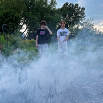 Young Men with Smoke Bomb 