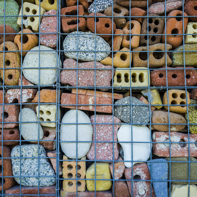 Caged Bricks and Rocks