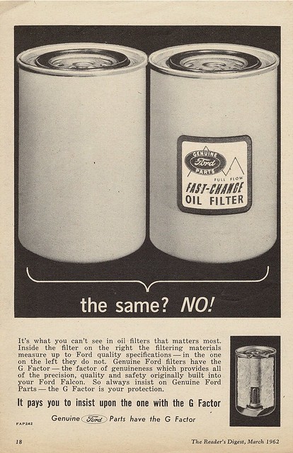 1962 Ford Motor Company Accessories Oil Filter Aussie Original Magazine Advertisement