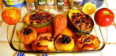 My Usual Recipe <> "How do You Like Them Apples?" - Cooking for Thanksgiving, Hanukkah, and Rosh HaShanah ~~ Zeroing In On Mom and Chic's Baked Sweet and Savory Stuffed Apples & Acorn Squash ~~