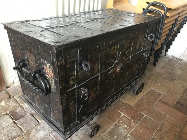 Painted chest on wheels
