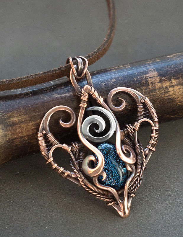 Elven wire wrapped jewelry pendant
