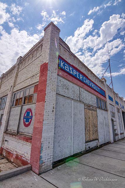 The Former Kasper Chevrolet Dealership Building in Washtucna, Washington, in HDR
