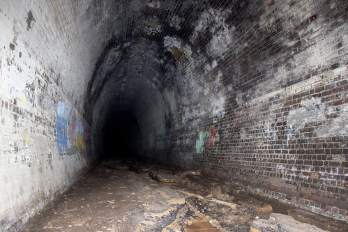 Inside abandoned railway tunnel, Otford