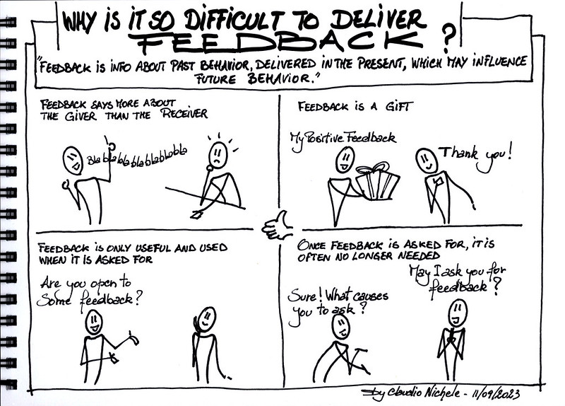 Why is it so difficult to deliver feedback? A sketchnote