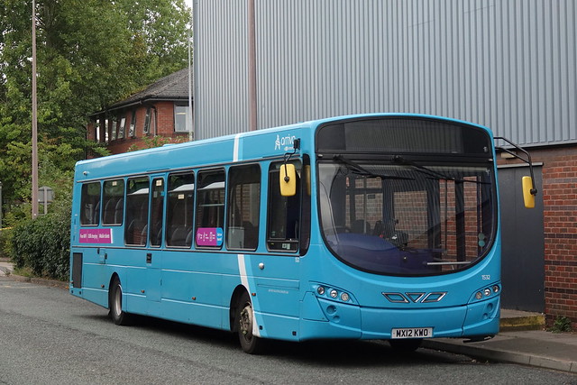 Arriva North East 1532 MX12KWO rests at Pity Me Arnison Centre on 6 September 2023 before working a service 64.