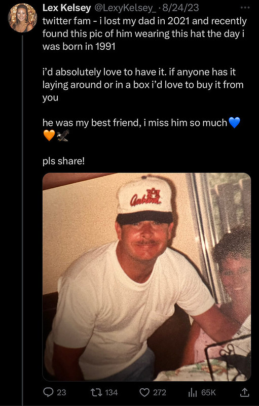 X post with Lexy's father