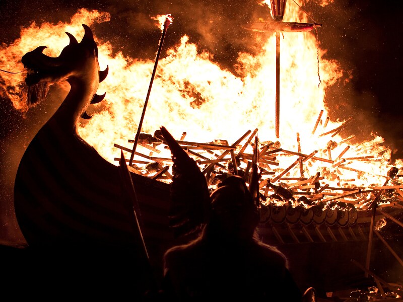 best places to visit in Europe in January - Up Helly Aa