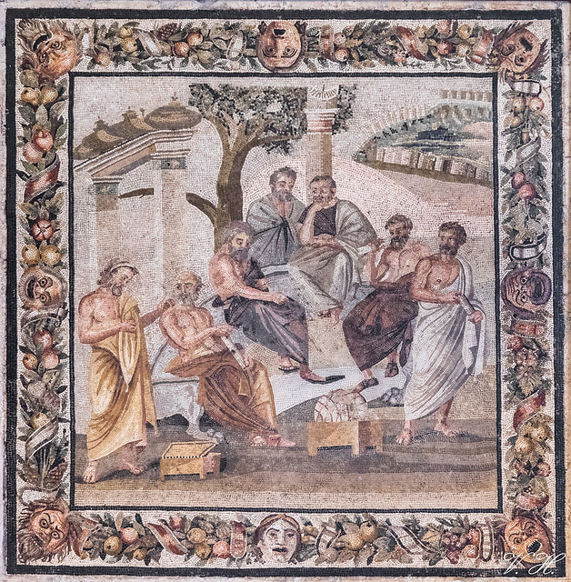2023/07/28 12h28 académie de Platon, début 1er siècle av. J.-C; (Pompéi, maison de T. Siminius Stephanus), Musée archéologique de Naples