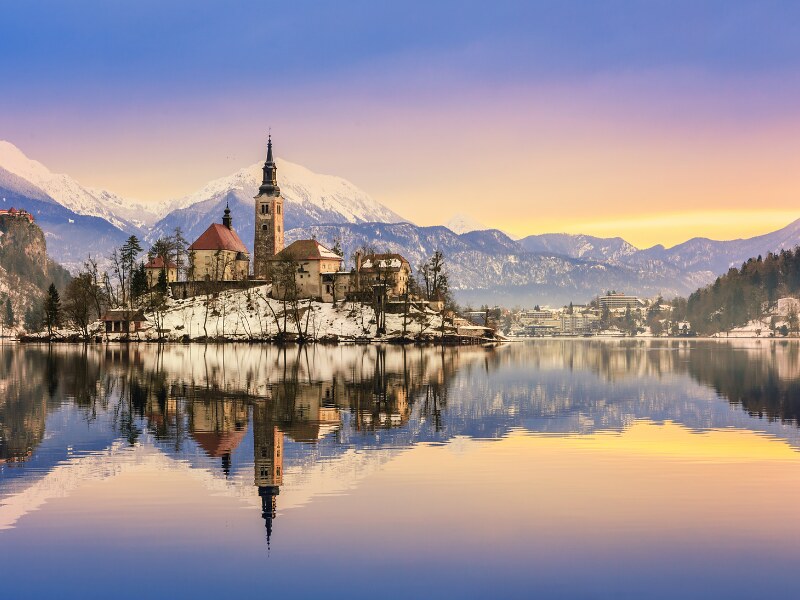 best places to visit in Europe in January - Lake Bled