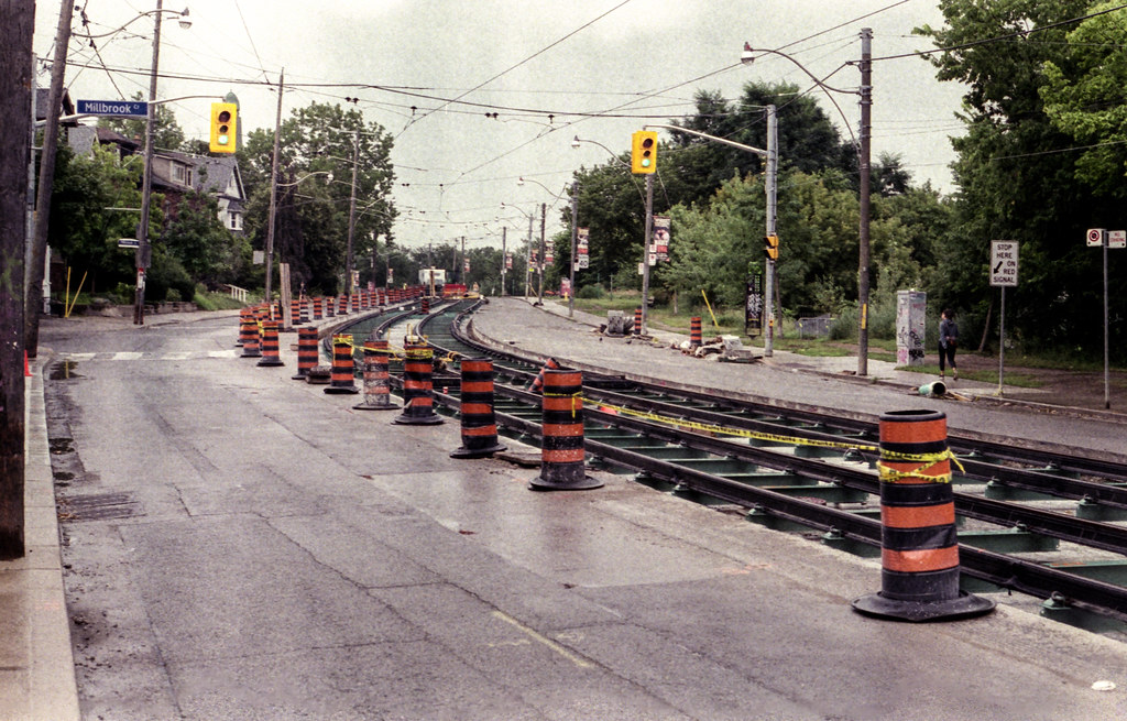Broadview Street Car Tracks Before the Cement Pour