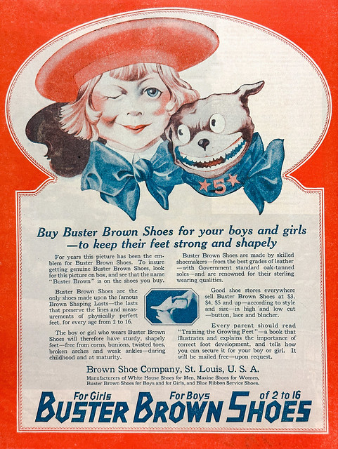 Ad for Buster Brown Shoes in “The Saturday Evening Post,” July 26, 1919.