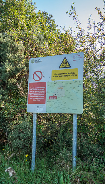 Warning sign at the start of the Lugnaquilla path in Glen of Imaal