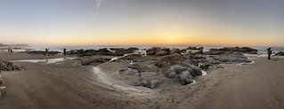 Lincoln City Rocks Sunset — Panorama