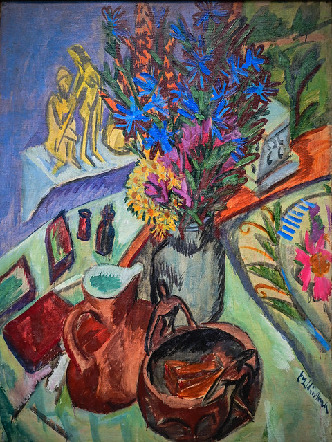 Ernst Ludwig Kirchner - Still Life with Jug and African Blow 1912 at the Los Angeles County Museum of Art LACMA - Los Angeles CA