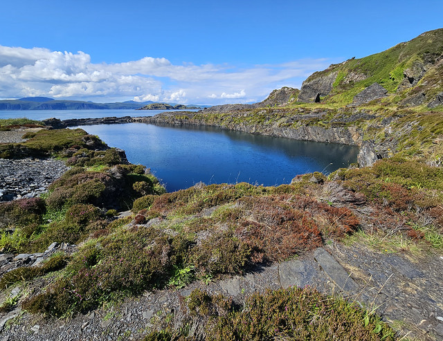 One of the Easdale Slate Quarries. Formed from fine mud sediments laid approximately 600  million years ago belonging to the Dalradian Supergroup between the Great Glen Fault and the Highland Boundary Fault.
