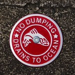 2023 - HAL Noordam Cruise #2 - Sydney NSW to Vancouver BC - Pago, Pago, American Samoa - 17 of This bright red disc located at street drains in Pago Pago is impossible to miss.  Does the message resonate with residents?