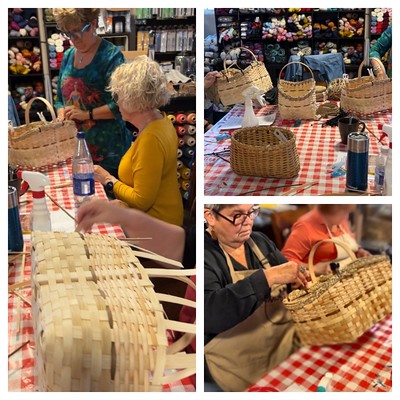 On Wednesday, we had the first of the 4 sold out Beginner Basket Weaving Workshops.