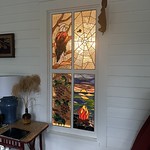 Stained glass in the farmhouse at Lake Erie 
