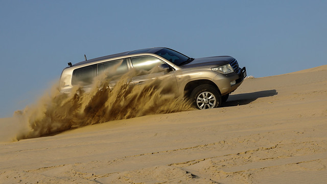 Sand dune drive in Qatar
