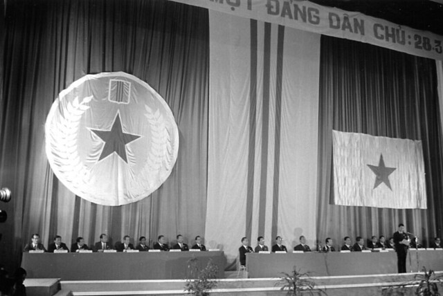 Vietnam War 1973 - South Vietnam governing party - Lễ ra mắt đảng Dân Chủ của TT Nguyễn Văn Thiệu