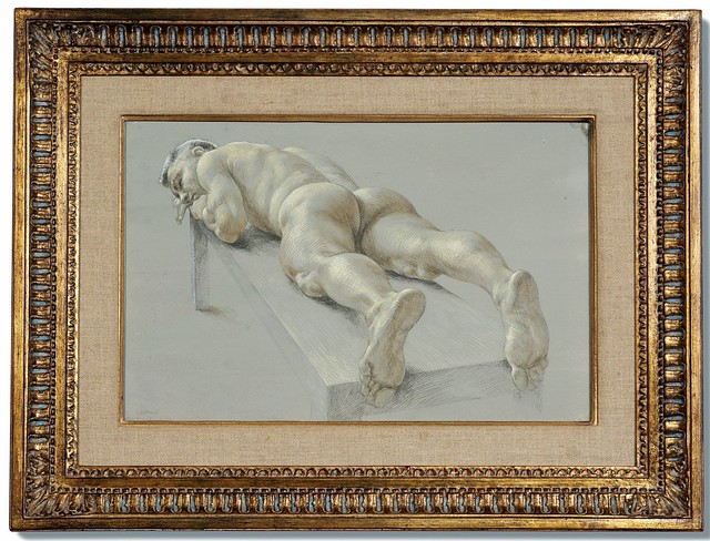 Paul Cadmus. Desnudo masculino en escorzo / Male nude seen in foreshortened view  (c. 1955)