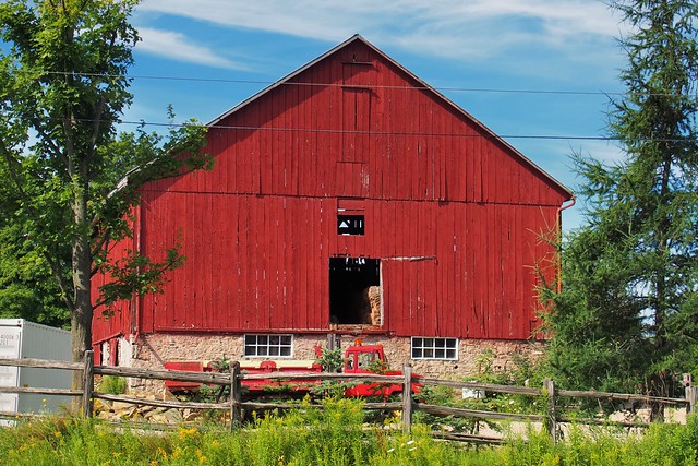 Old red barn, Simcoe County, Ontario..