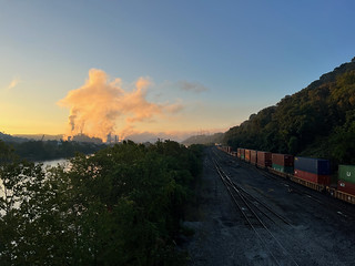 View from Whitaker footbridge in sunrise