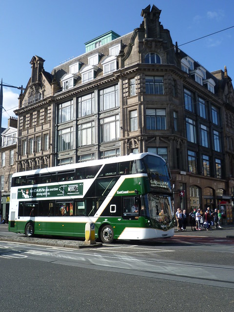 EastCoastbuses 1055 eastbound on Princes Street, Edinburgh.